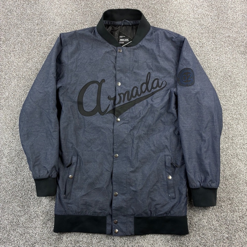 Armada Harlaut Jacket Mens Medium Blue Ski Snowboard Varsity Bomber 10K